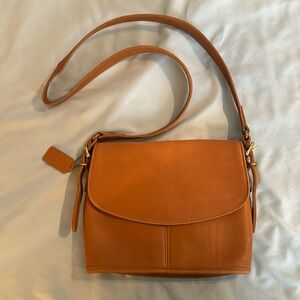 Tan coach leather purse